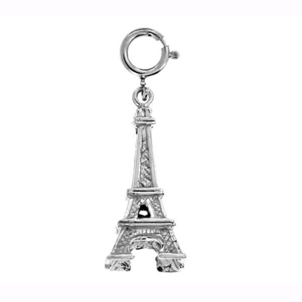 Shop Sterling Silver Eiffel Tower Charm - Overstock - 5255625