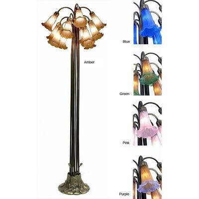 Tiffany-style Lily Blue Table Lamp
