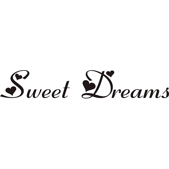 Sweet Dreams Vinyl Wall Art Quote (MediumSubject OtherMatte Black vinylImage dimensions 3.5 inches high x 21 inches wideThese beautiful vinyl letters have the look of perfectly painted words right on your wall. There isnt a background included; just th