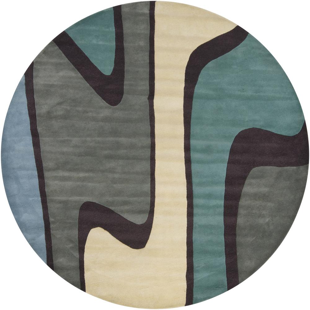 Contemporary Hand tufted Mandara Multi New Zealand Wool Rug (79 Round)