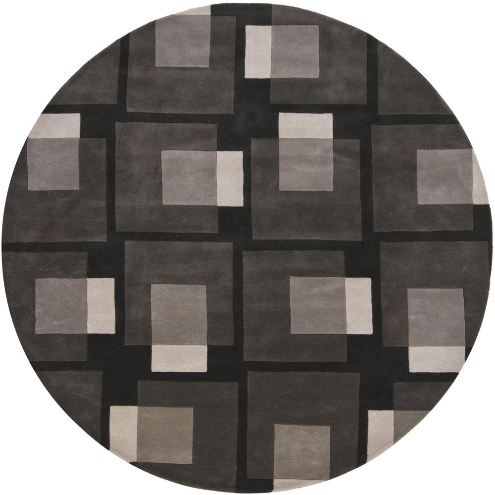 Hand tufted Mandara Grey New Zealand Wool Rug (79 Round)