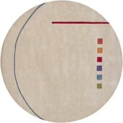 Hand tufted Mandara Ivory New Zealand Wool Rug (7'9 Round) Mandara Round/Oval/Square