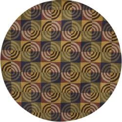 Hand Tufted Geometric Mandara Wool Rug (7'9 Round) Mandara Round/Oval/Square