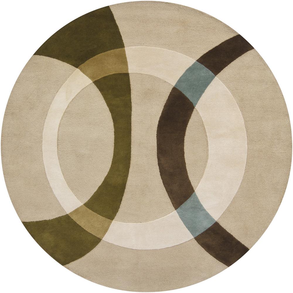 Hand tufted Circular Abstract Mandara Wool Rug (79 Round)