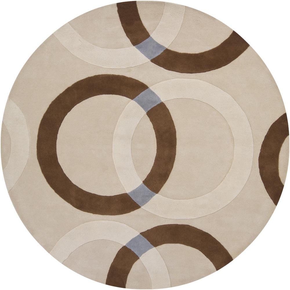 Hand tufted Mandara Beige Wool Area Rug (79 Round)