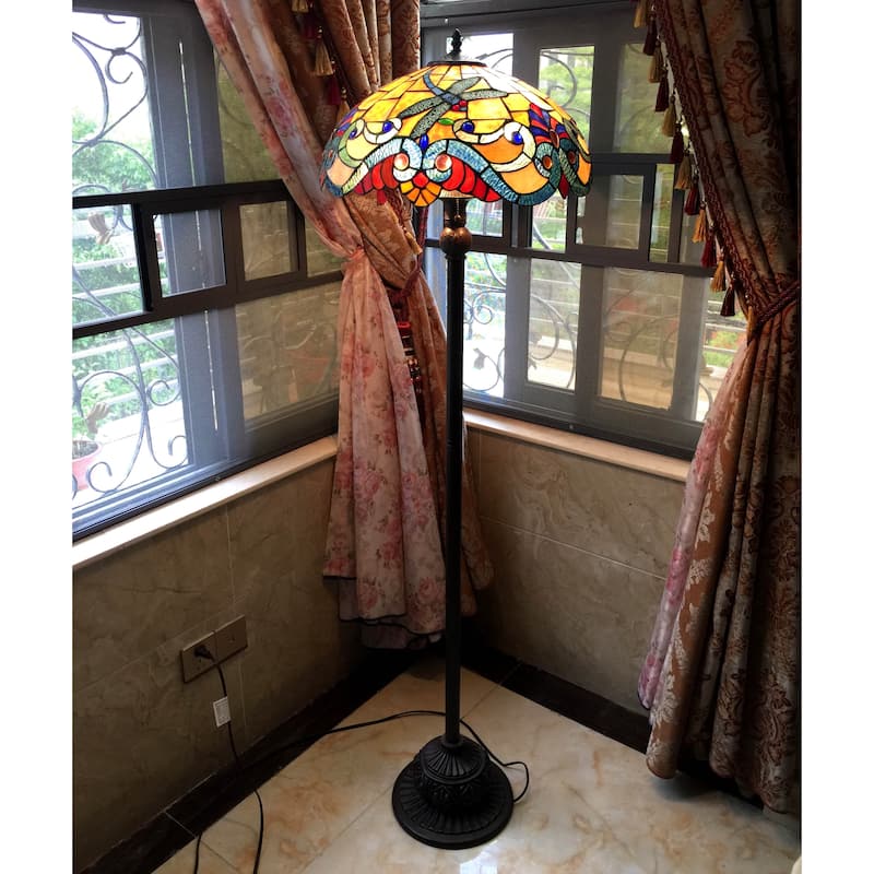 Dragonfly Design 2-light Antique Bronze Floor Lamp