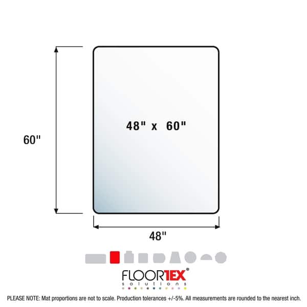Advantagemat® Vinyl Rectangular Chair Mat for Carpets up to 1/4" - 48" x 60"