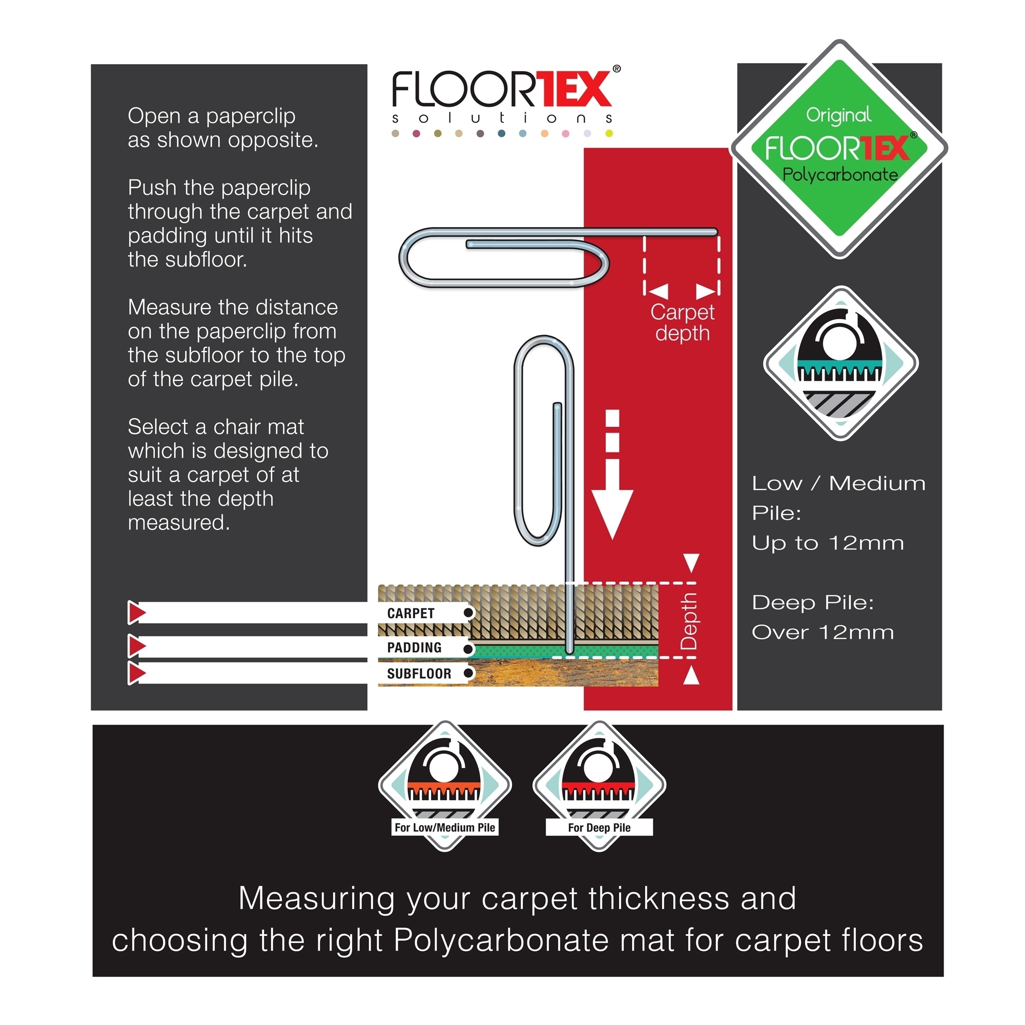 cleartex ultimat chair mat for deep pile carpets