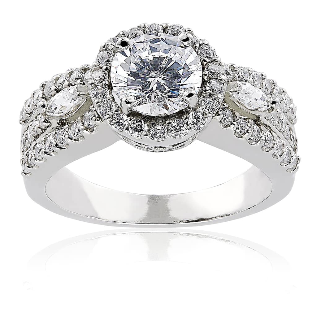 ICZ Stonez Round Cubic Zirconia Engagement Ring