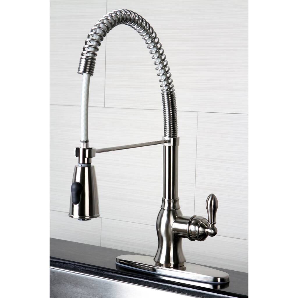 American Classic Modern Brushed Nickel Spiral Pull-down Kitchen Faucet