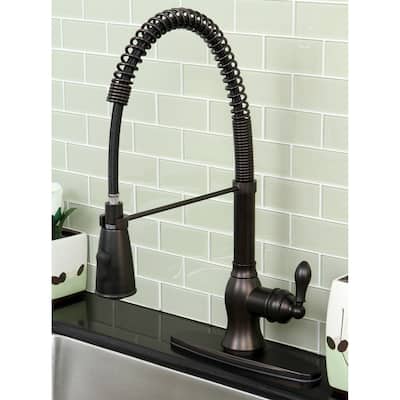 Kingston Brass American Classic Modern Oil Rubbed Bronze Spiral Pull-down Kitchen Faucet