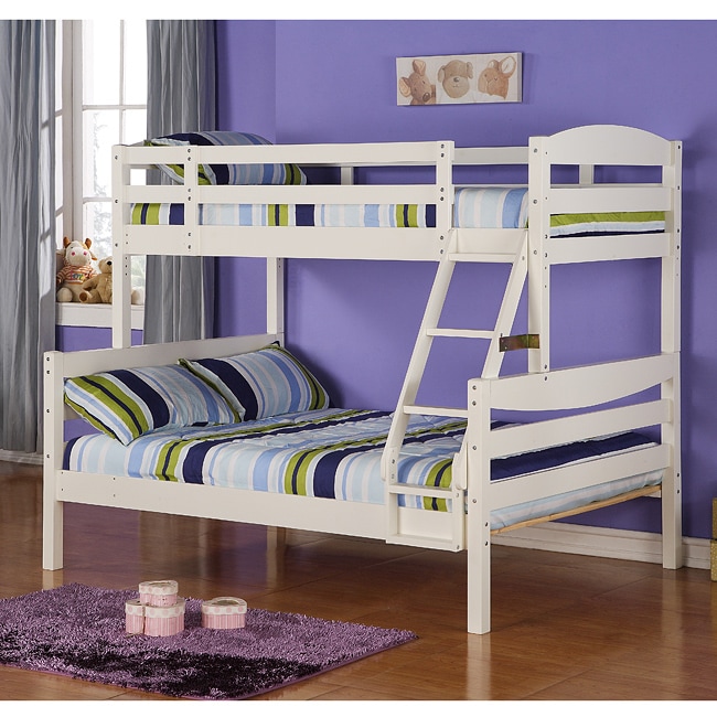 White Wood Twin/ Double Bunk Bed - Free Shipping Today - Overstock.com ...