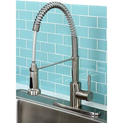 Concord Modern Brushed Nickel Spiral Pulldown Kitchen Faucet