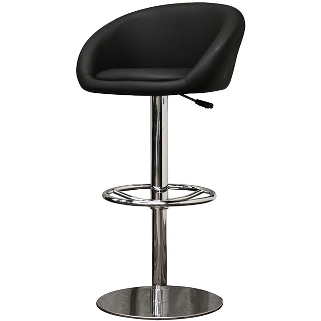 Wynn Modern Black Faux Leather Bar Stools (Set of 2) - Free Shipping