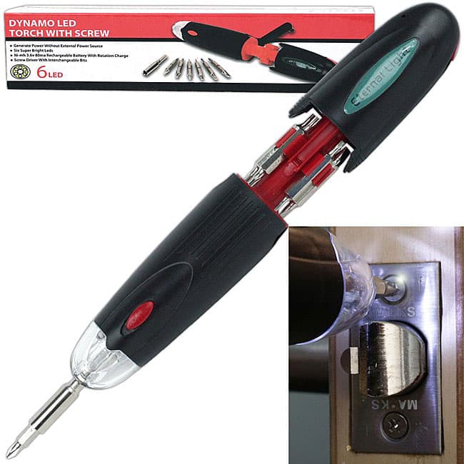 8-piece Screwdriver with 6 Rechargeable LED Lights