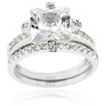 Icz Stonez Sterling Silver Cubic Zirconia Bridal Ring Set