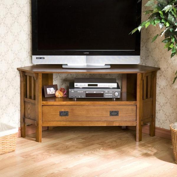 Chenton Oak Corner Media Stand Upton Home Entertainment Centers