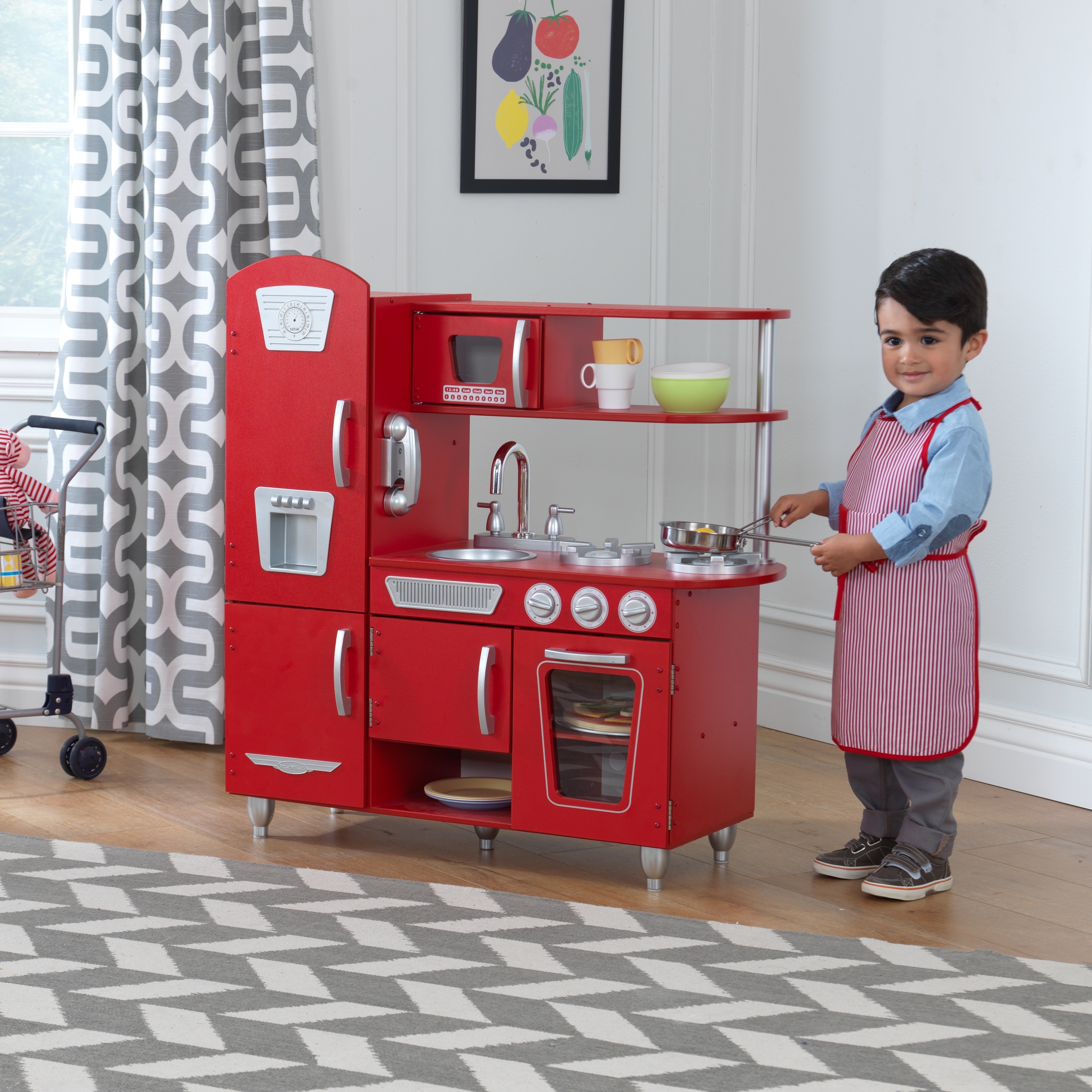 kidkraft kitchen red