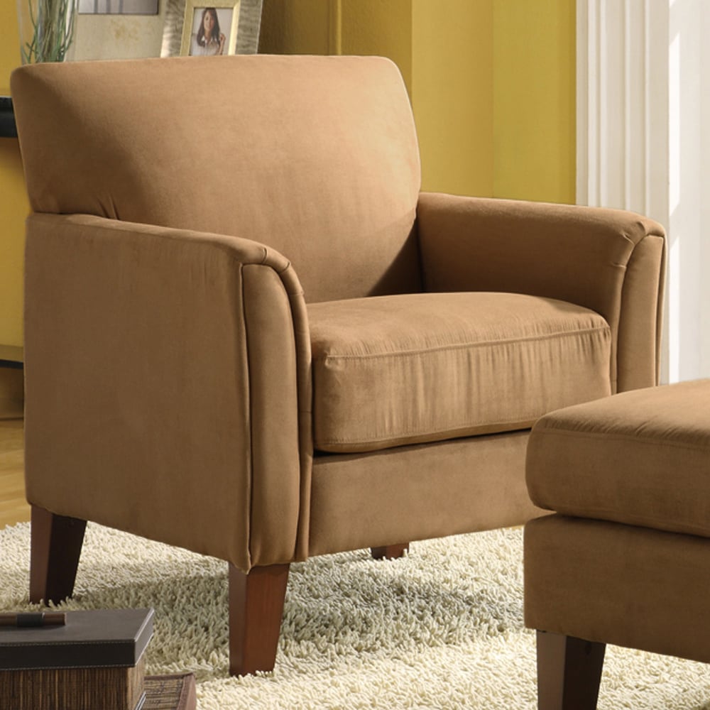 Tribecca Home Uptown Peat Microfiber Modern Arm Accent Chair