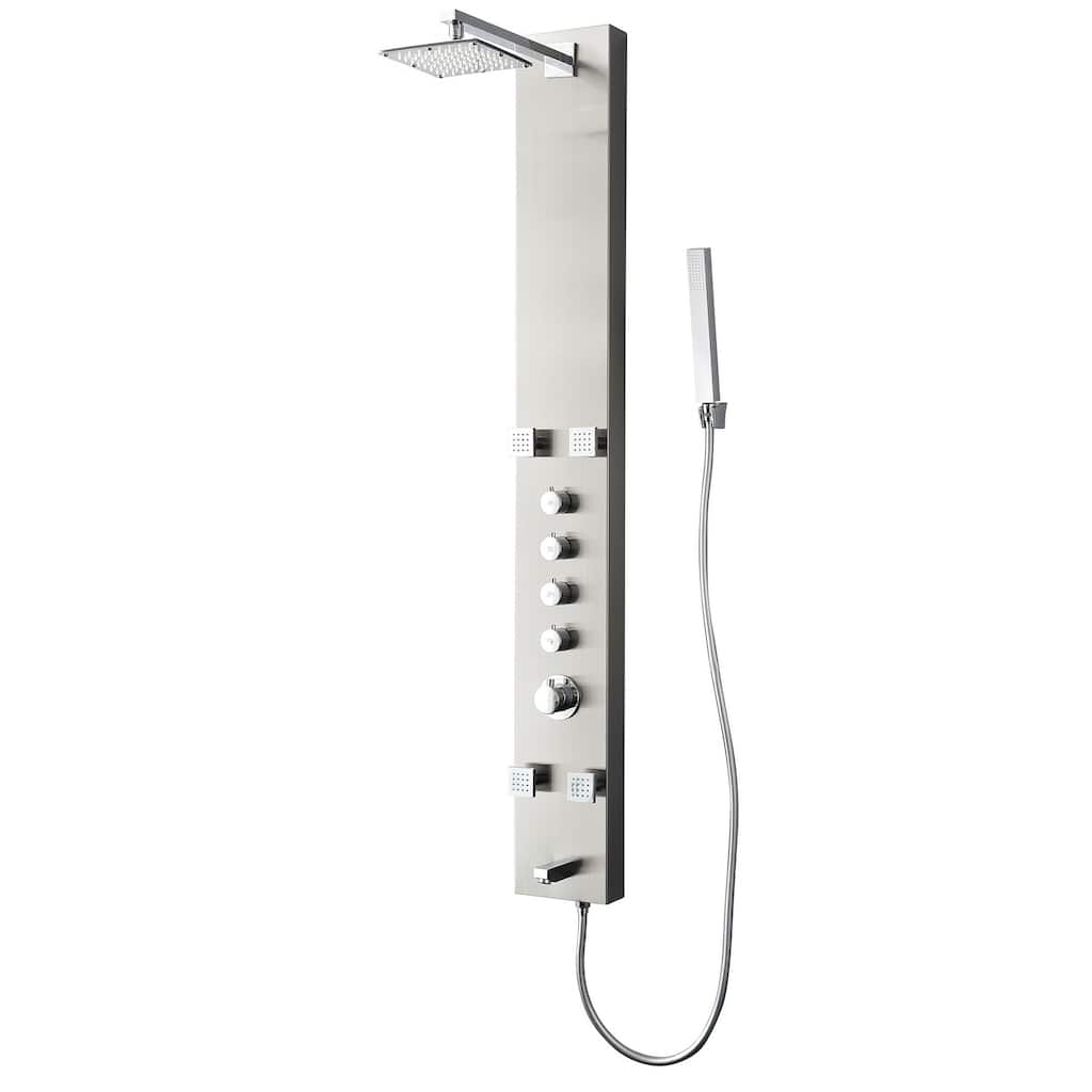 Fresca Pavia Silver Thermostatic Shower Massage Panel
