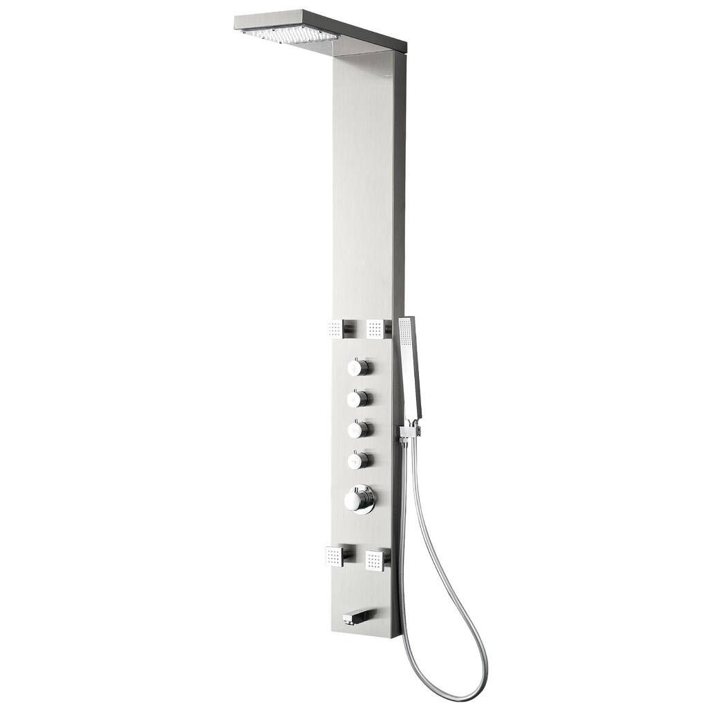 Fresca Verona Silver Thermostatic Shower Massage Panel