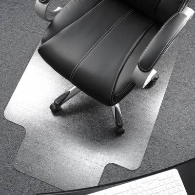 Cleartex Ultimat Chair Mat | Clear Polycarbonate | Rectangular with Lip | Size 48" x 53"