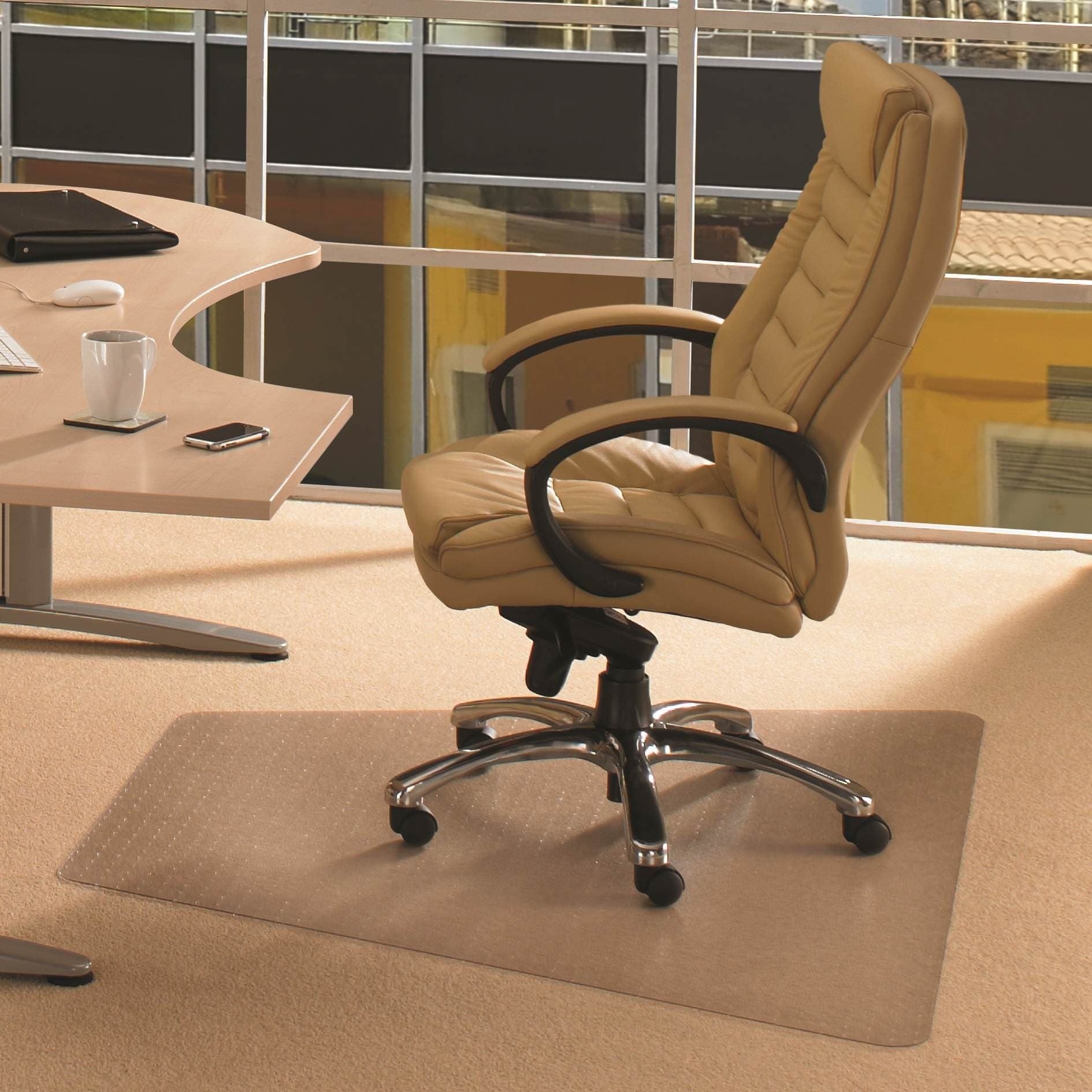 Shop Advantagemat Vinyl Corner Workstation Chair Mat For Carpets