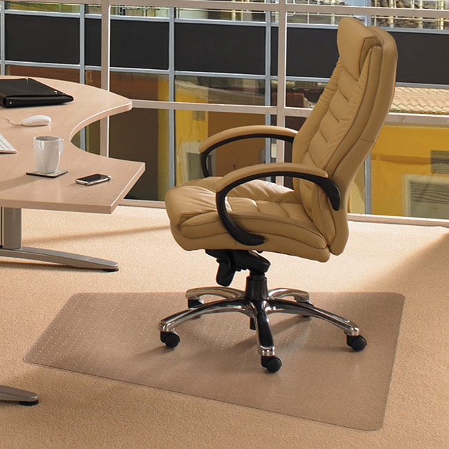 Floortex Cleartex Advantagemat Trapezoid Pvc Chair Mat (46 X 60) For Carpet
