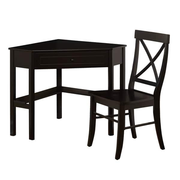 Shop Simple Living Black Corner Desk And Crossback Chair 2 Piece