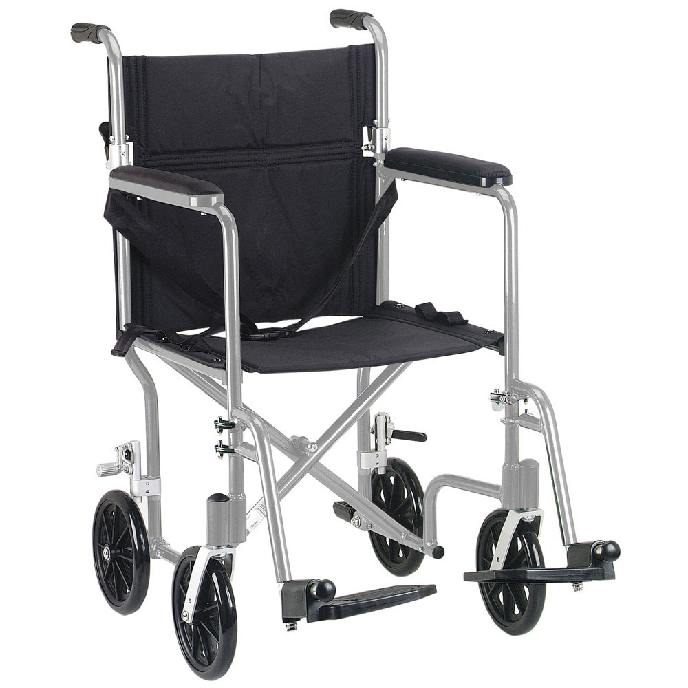 Drive Medical Silver Flyweight 19 Lightweight Aluminum Transport Wheelchair