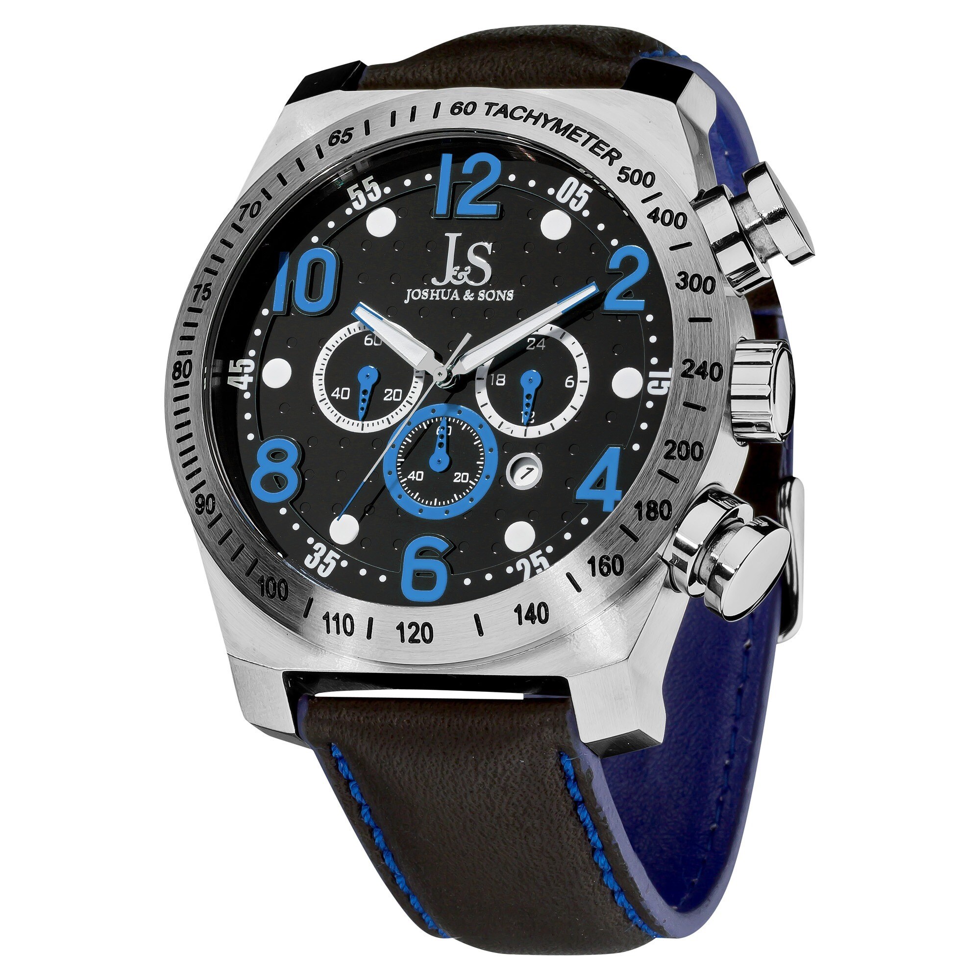 Joshua & Sons Men's Oversized Chronograph Stainless-Steel Sport