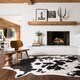 preview thumbnail 1 of 0, Faux Rawhide Ivory and Black Rug (6'2 x 8')