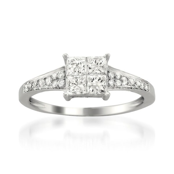 Montebello 14k White Gold 3/4ct TDW Diamond Composite Ring