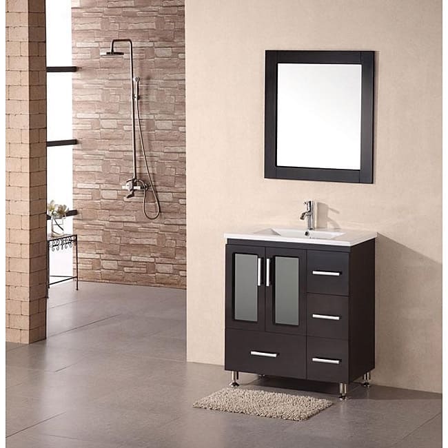 Design Element Stanton 30-inch Espresso Drop-in Sink Bathroom Vanity