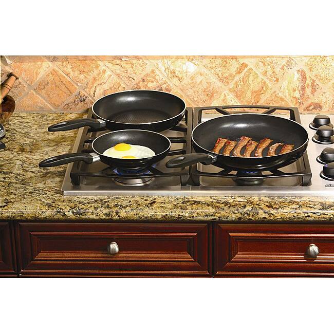 Aluminum Black 3-piece Nonstick Frypan Set