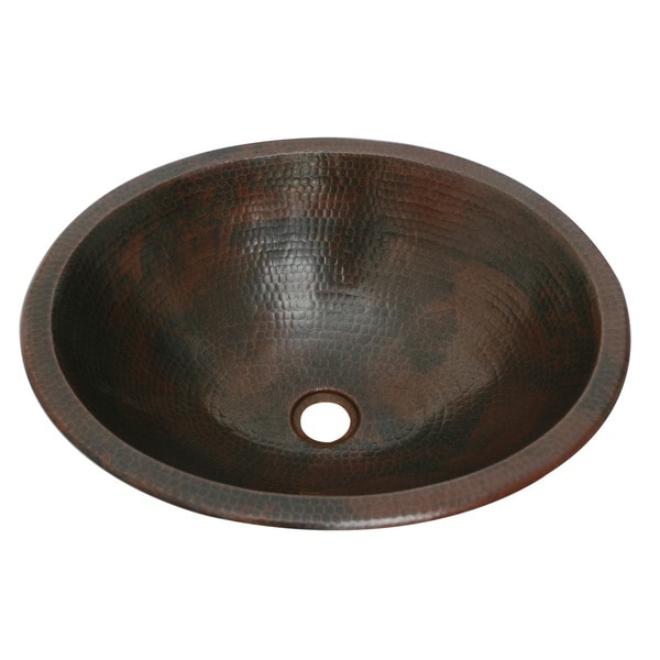 Shop Oval Copper Sink with Bronze Finish 18.5 X 16 X 5.75 inch by ...