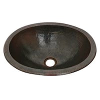 Shop Handmade 16-inch Round Bathroom Copper Sink with Curved Decorative ...