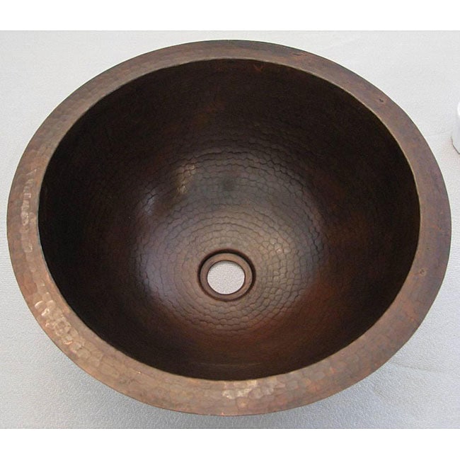 Copper 16 inch Oil Rubbed Bronze Finish Round Sink