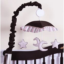slide 1 of 1, Pink Moon and Star Musical Mobile