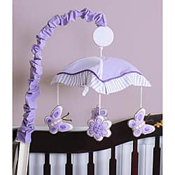 slide 1 of 1, Lavender Butterfly Musical Mobile