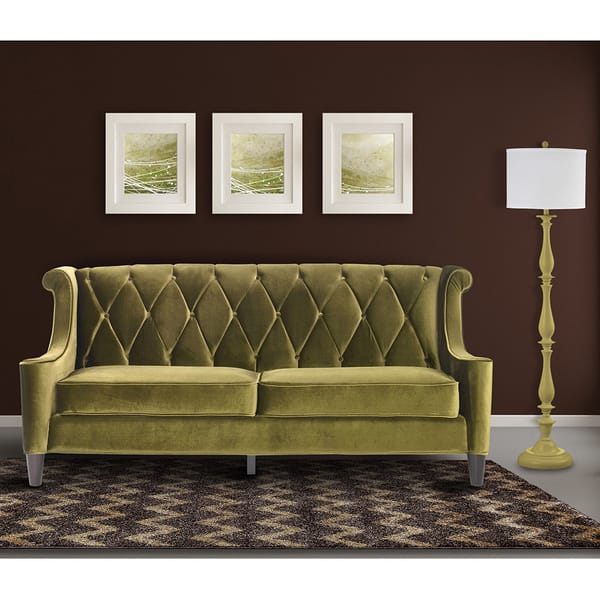slide 2 of 5, Armen Living Barrister Modern Green Velvet Sofa