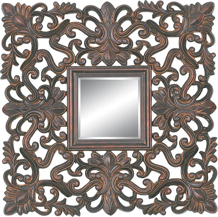 Rectangular Framed Dark Gold Wall Mirror
