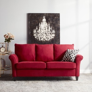 Top Product Reviews For Handy Living Provant Sofast Flared Arm Handy Living Provant Sofast Flared Arm Crimson Red Microfiber Sofa