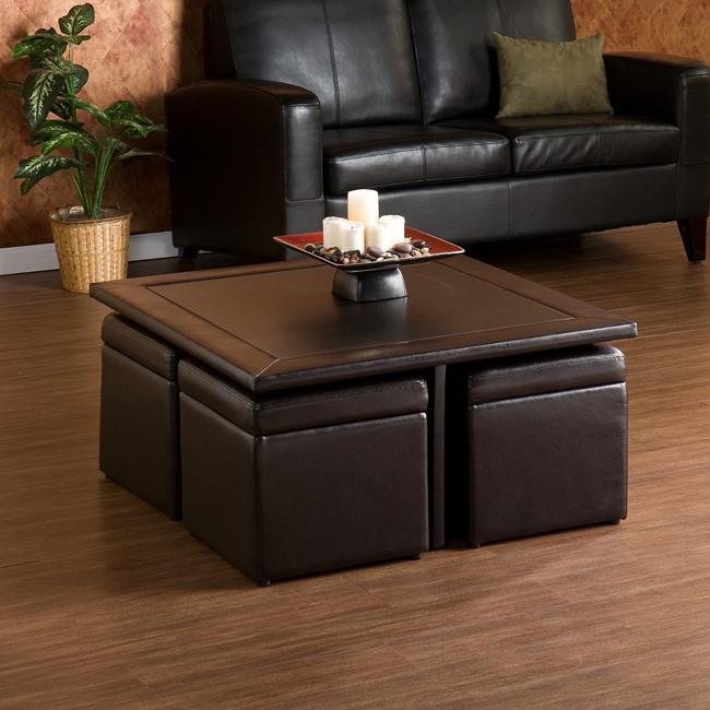 Shop Black Friday Deals On Crestfield Dark Brown Coffee Table Storage Ottoman Set On Sale Overstock 5283486