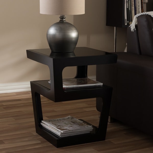 Shop Clara Modern Tall Black 3-tiered End Table 