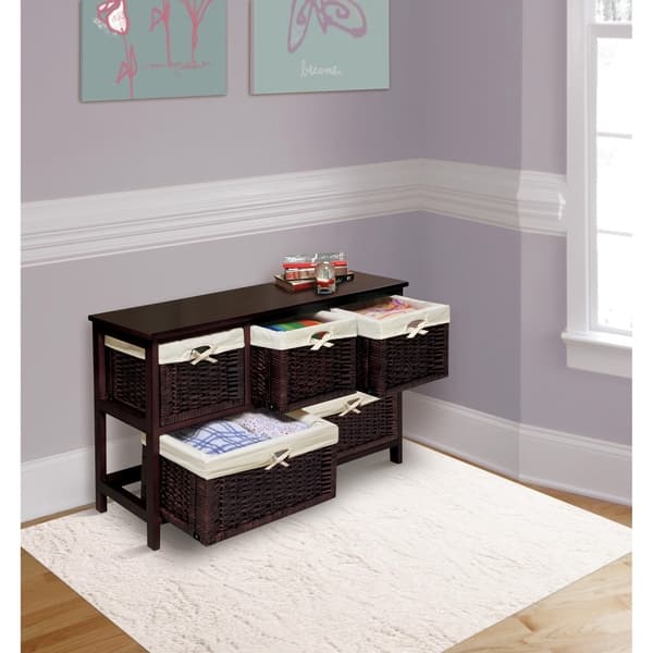 Badger Basket Five Storage Unit With Wicker Baskets Basket Storage Unit With Wicker Baskets
