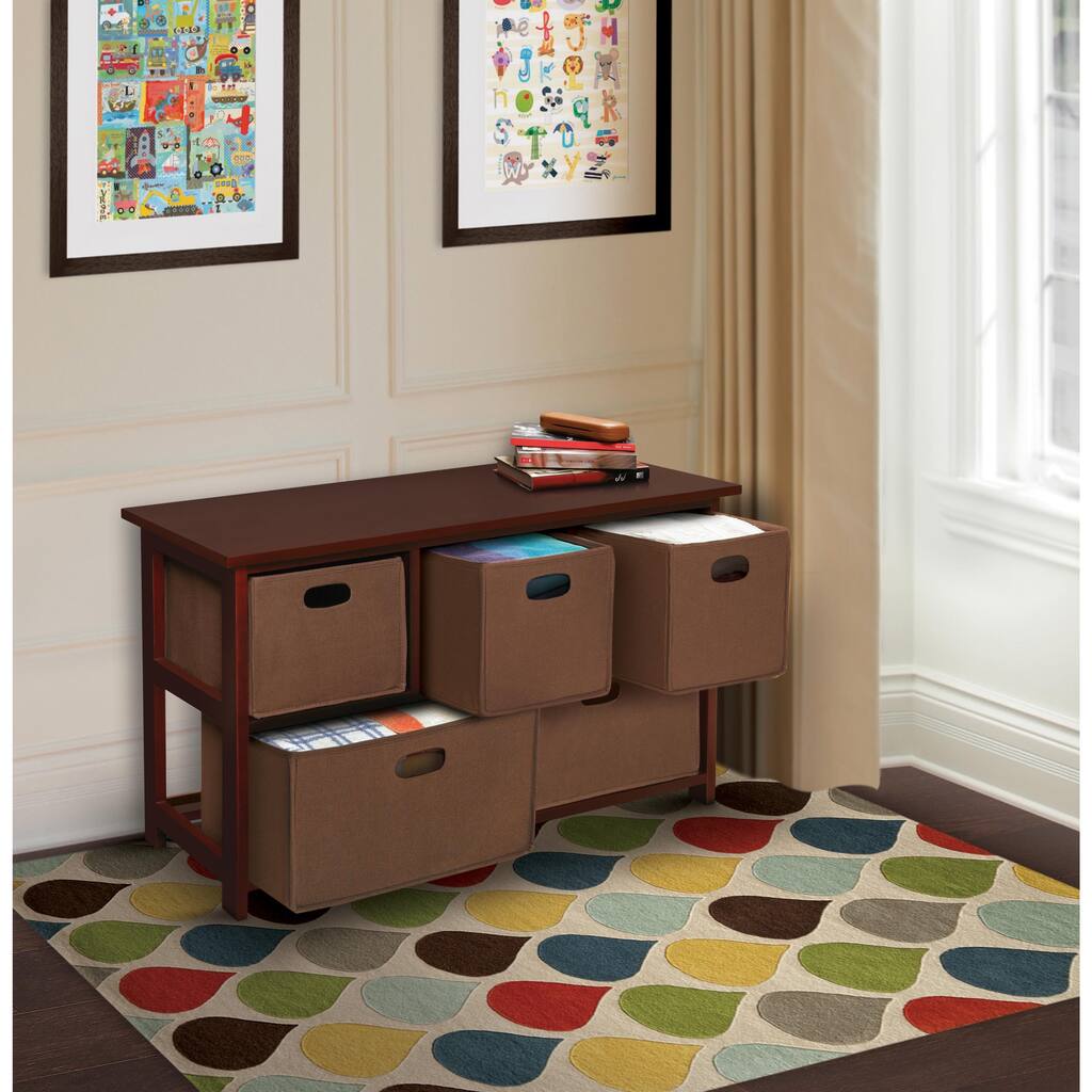 Children's Wooden Cherry Storage Cabinet with Baskets