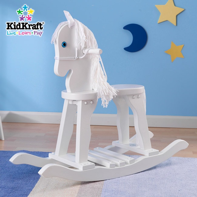 Shop KidKraft Derby Rocking Horse with White Finish and Wool Mane
