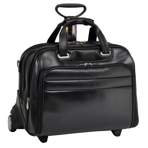 McKlein Midway Leather Checkpoint-friendly 17-inch Rolling Laptop Case ...