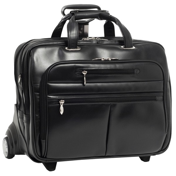 Shop McKlein Ohare Leather Checkpoint-friendly 17-inch Rolling Laptop Case - Free Shipping Today ...